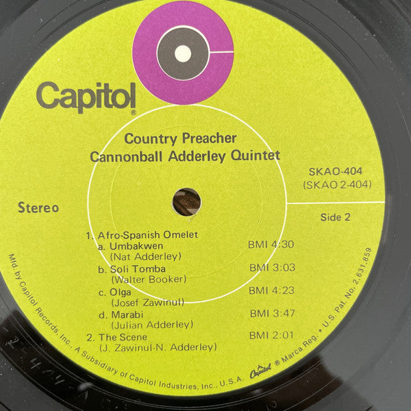 The Cannonball Adderley Quintet : Country Preacher (LP, Album, Gat)