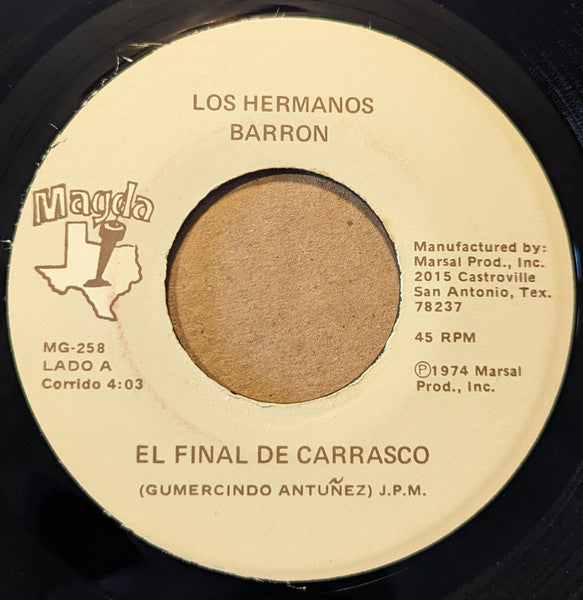 Los Hermanos Barron : El Final De Carrasco / Noche De Invierno (7")