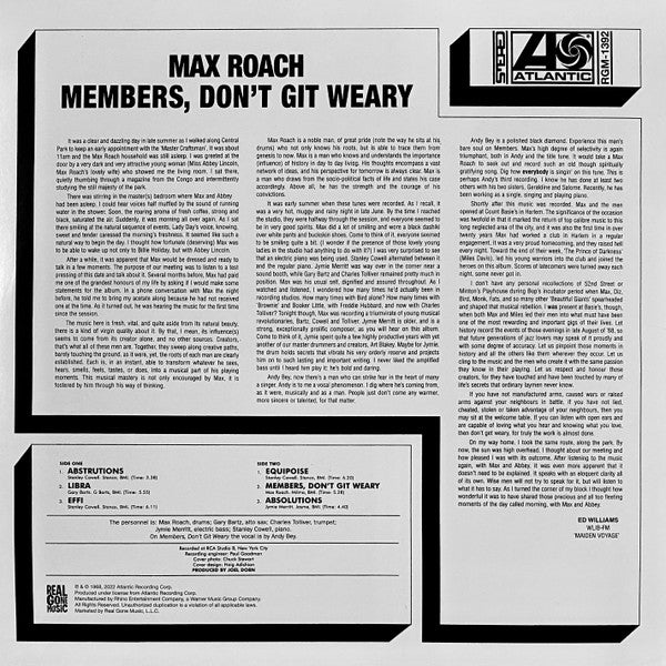 Max Roach : Members, Don’t Git Weary (LP, Album, RE, Pin)