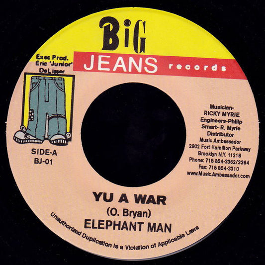 Elephant Man : Yu A War (7")