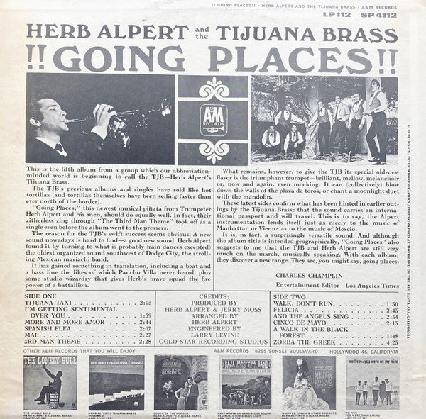 Herb Alpert And The Tijuana Brass* : !!Going Places!! (LP, Album)