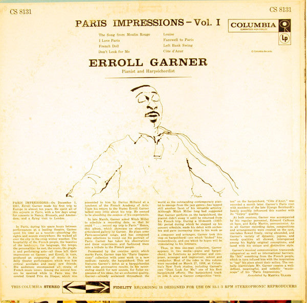 Erroll Garner : Paris Impressions - Vol. 1 (LP, Album, Hol)