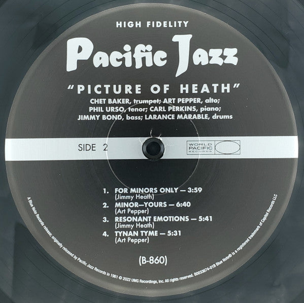 Chet Baker, Art Pepper, Phil Urso : Picture Of Heath (LP, Album, Mono, RE, 180)