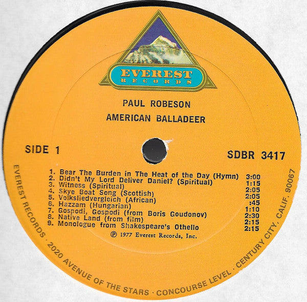 Paul Robeson : American Balladeer (LP, Comp)