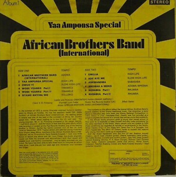 African Brothers : Yaa Amponsa Special (LP, Album)