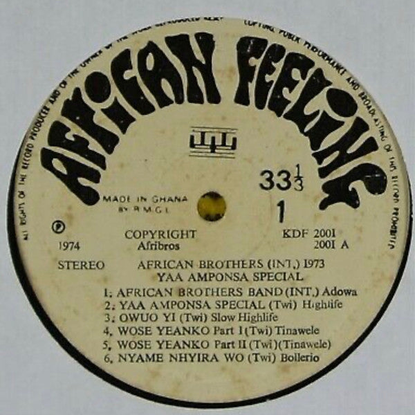 African Brothers : Yaa Amponsa Special (LP, Album)