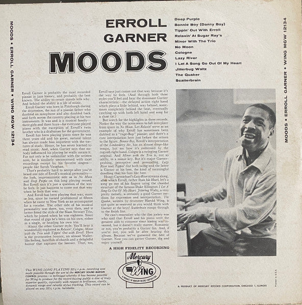 Erroll Garner : Moods (LP, Comp, Mono)