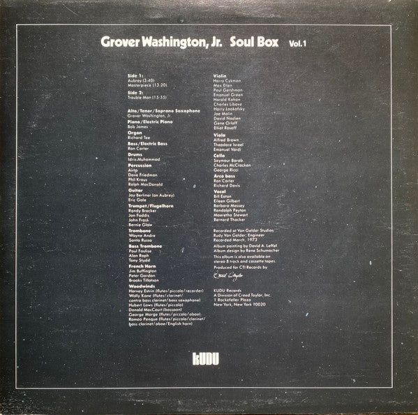 Grover Washington, Jr. : Soul Box Vol. 1 (LP, Album)