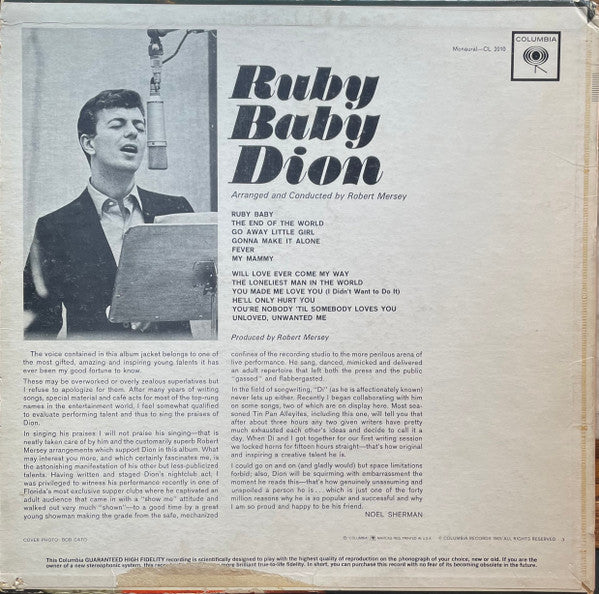 Dion (3) : Ruby Baby (LP, Album, Mono, Ter)