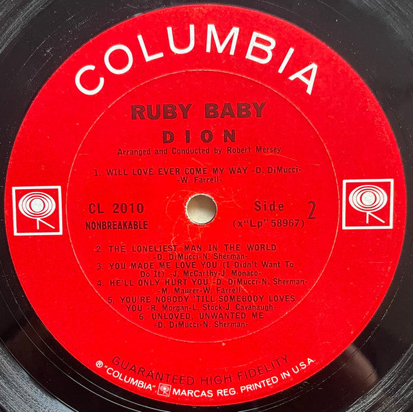 Dion (3) : Ruby Baby (LP, Album, Mono, Ter)