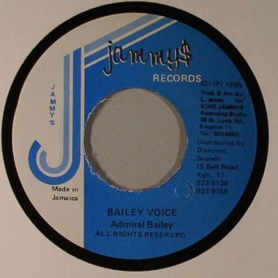 Admiral Bailey : Bailey Voice (7", Single, RP)