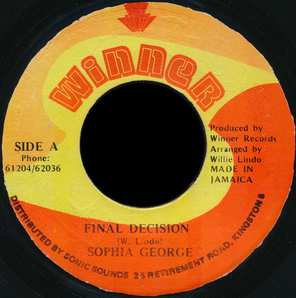 Sophia George : Final Decision (7")