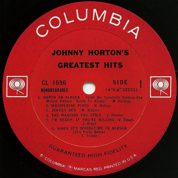 Johnny Horton : Johnny Horton's Greatest Hits (LP, Comp, Mono, RP)