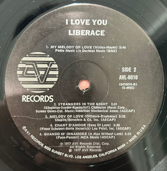 Liberace : I Love You, (LP, Album, Comp)