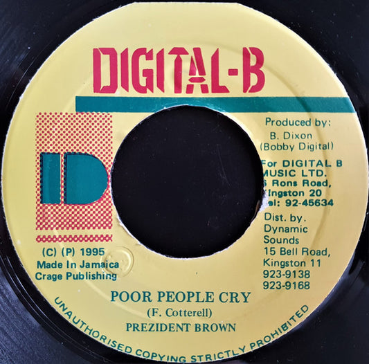 Prezident Brown : Poor People Cry (7")