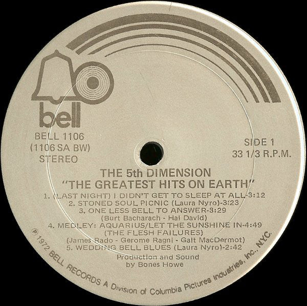 The 5th Dimension* : The Greatest Hits On Earth (LP, Comp, Ter)