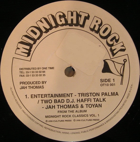 Tristan Palmer / Jah Thomas & Toyan : Entertainment / Two Bad D.J. Haffi Talk (12")