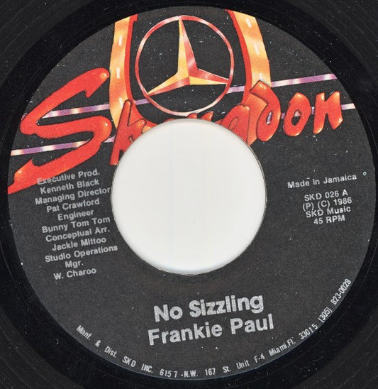 Frankie Paul : No Sizzling (7")