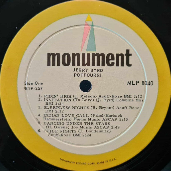 Jerry Byrd : Potpourri (LP, Album, Mono)