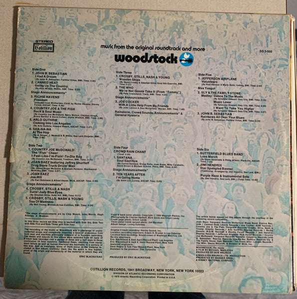 Various : Woodstock - Music From The Original Soundtrack And More (3xLP, Comp)