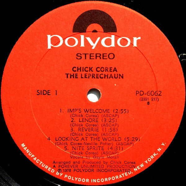 Chick Corea : The Leprechaun (LP, Album, All)