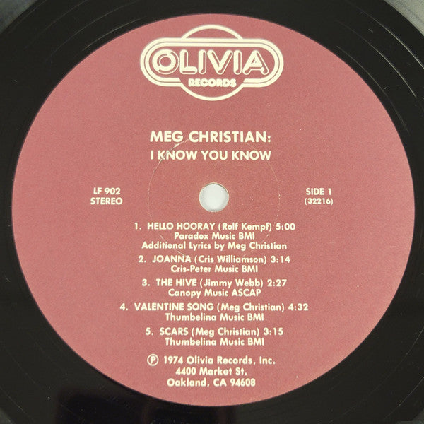Meg Christian : I Know You Know (LP, Album)