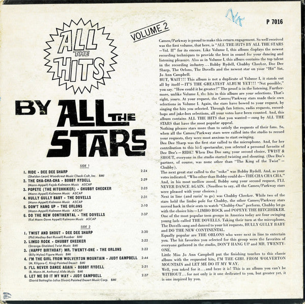 Various : All The Hits By All The Stars Volume 2 (LP, Comp, Mono)