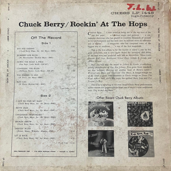 Chuck Berry : Rockin' At The Hops (LP, Album)