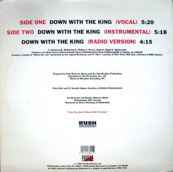 Run-DMC : Down With The King (12", Single)