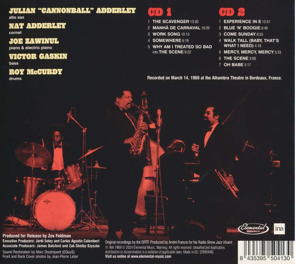 Cannonball Adderley : Burnin' In Bordeaux: Live in France 1969 (2xCD, Album, Dlx, Ltd)