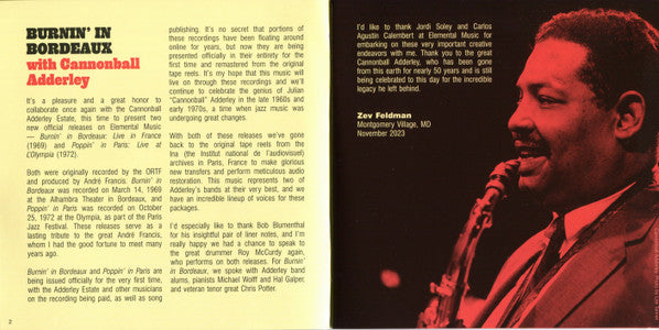 Cannonball Adderley : Burnin' In Bordeaux: Live in France 1969 (2xCD, Album, Dlx, Ltd)
