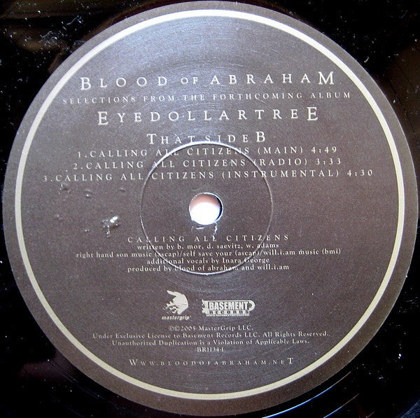 Blood Of Abraham (2) : Eyedollartree (12", Promo, Smplr)