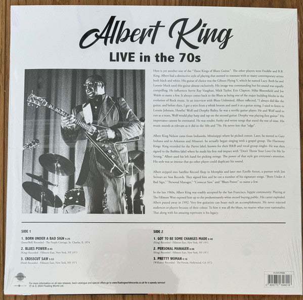 Albert King : Live In The 70s (LP, Album, Comp, Cle)