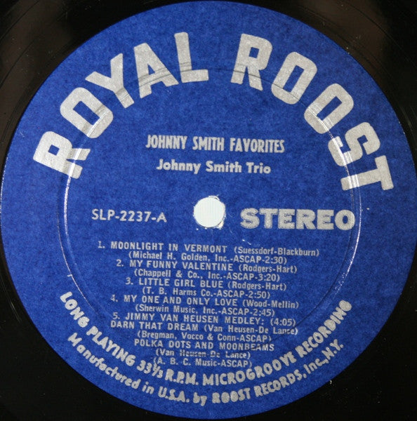 Johnny Smith Trio : Johnny Smith Favorites (LP, Album)