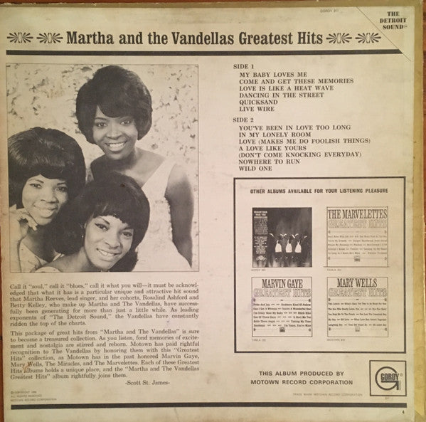 Martha Reeves & The Vandellas : Greatest Hits (LP, Comp, Mono, Ind)