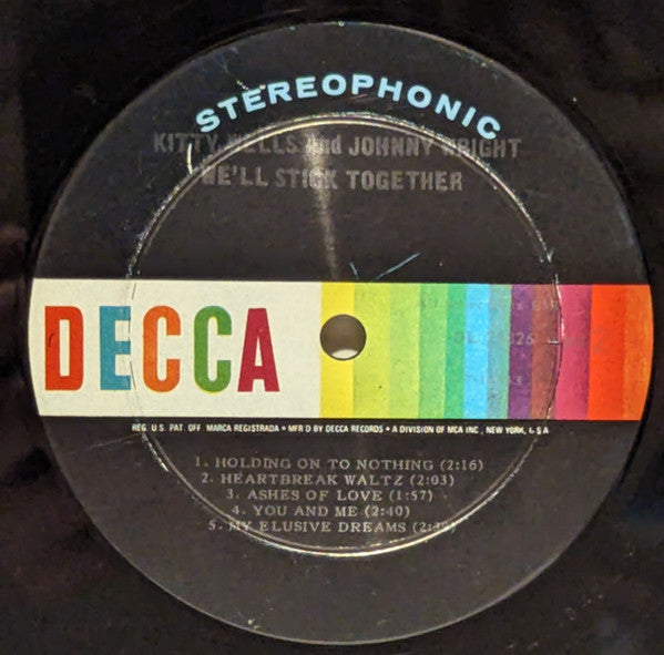 Kitty Wells And Johnny Wright (2) : We'll Stick Together (LP, Ind)