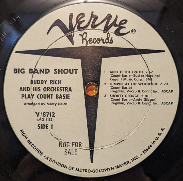 Buddy Rich And His Orchestra : Big Band Shout: Buddy Rich And His Orchestra Play Count Basie (LP, Album, Mono, Promo, RE)