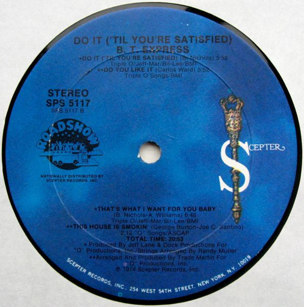 B.T. Express : Do It ('Til You're Satisfied) (LP, Album, Pla)