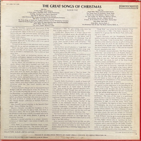 Various : The Great Songs Of Christmas, Album Five (LP, Comp, Ltd, No )