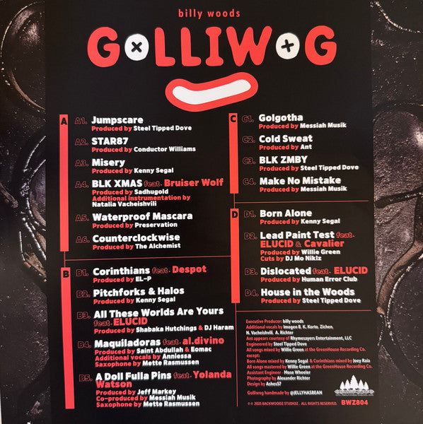 Billy Woods : Golliwog (2xLP, Album)