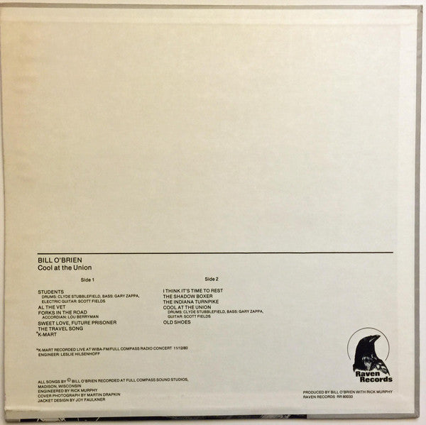 Bill O'Brien (4) : Cool At The Union (LP, Album)