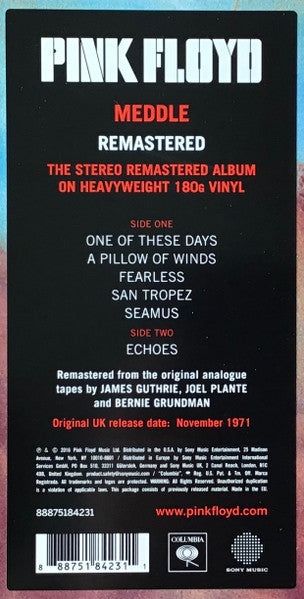 Pink Floyd : Meddle (LP, Album, RE, RM, Gat)