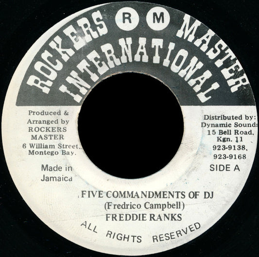 Freddy Ranks : Five Commandments Of DJ (7")