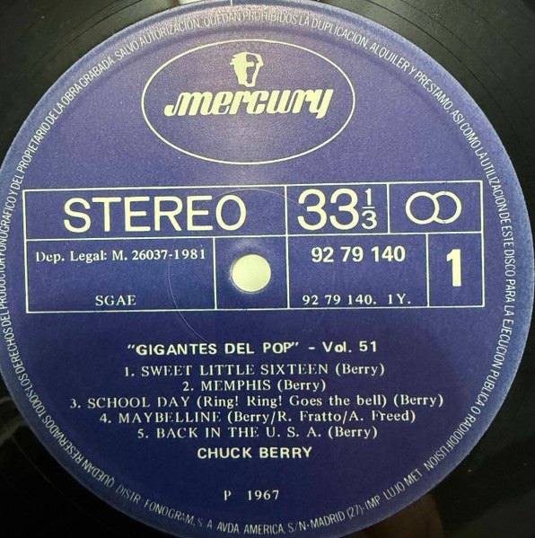 Chuck Berry : Gigantes Del Pop - Vol. 51 (LP, Album)