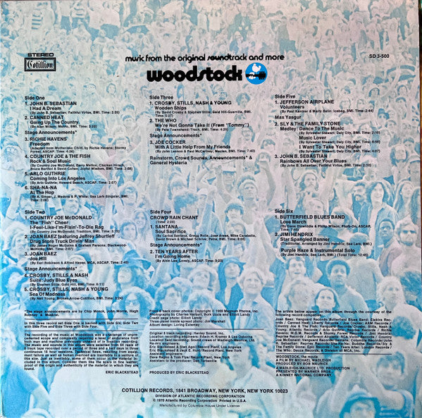 Various : Woodstock - Music From The Original Soundtrack And More (3xLP, Album, Club, RE, Tri)