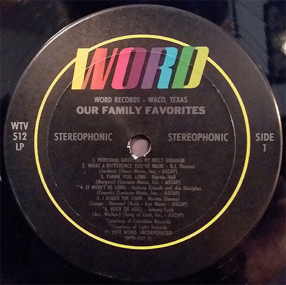 Various : Our Family Favorites (LP, Album, Comp)