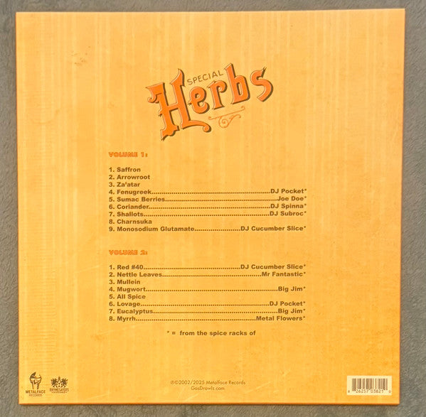 Metal Fingers : Special Herbs (Vols 1&2) (2xLP, Comp, RE, Mus)