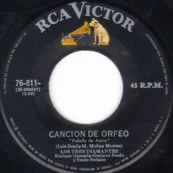 Los Tres Diamantes / Enrique Quezada - Gustavo Prado Y Saulo Sedano : Cancion De Orfeo "Balada De Amor" (7", Single)
