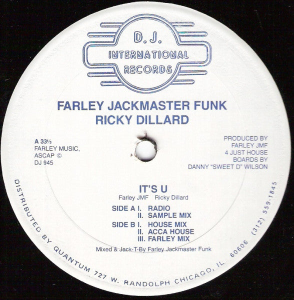 Farley "Jackmaster" Funk, Ricky Dillard : It's U (12")
