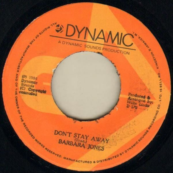 Barbara Jones : I Never Will Marry / Don't Stay Away (7")
